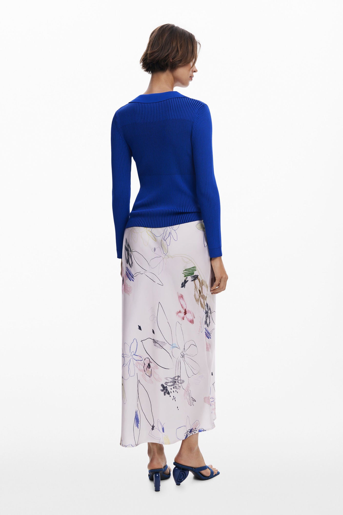 Desigual - Long skirt with strokes