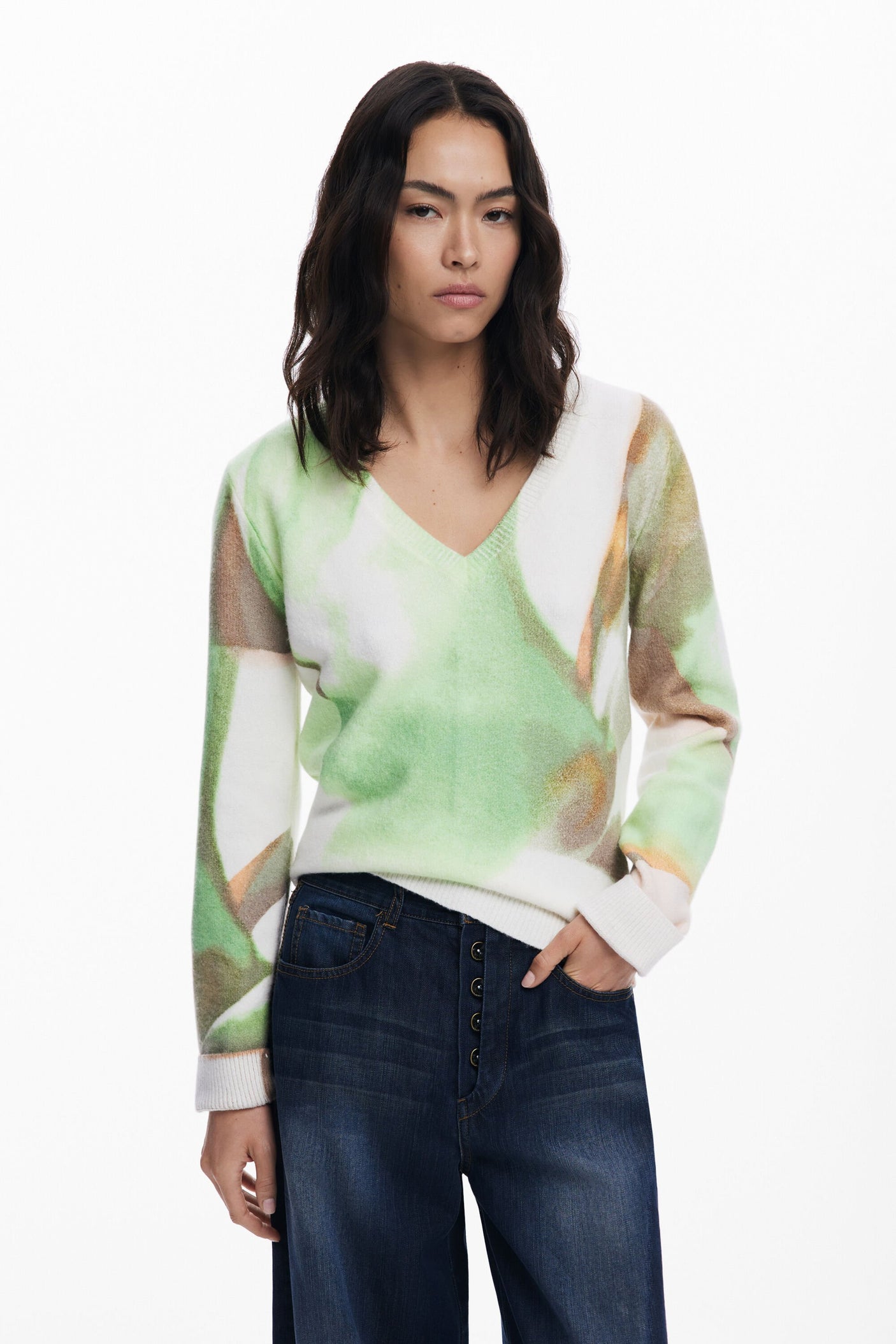 Desigual - Soft V-neck sweater