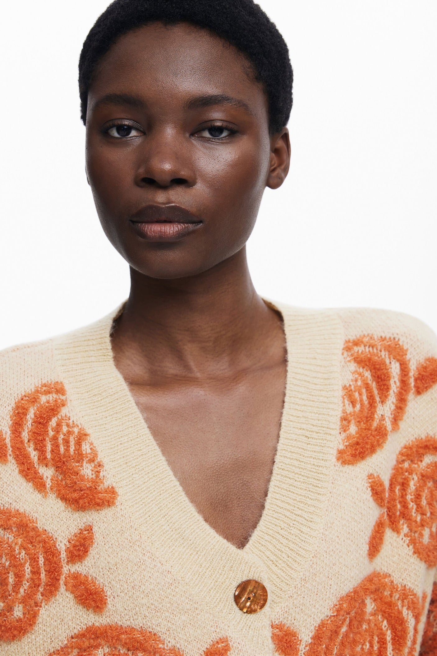 Desigual - Pink button sweater