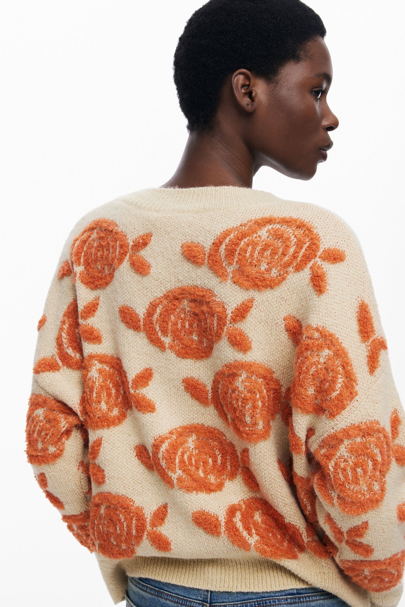 Desigual - Pink button sweater