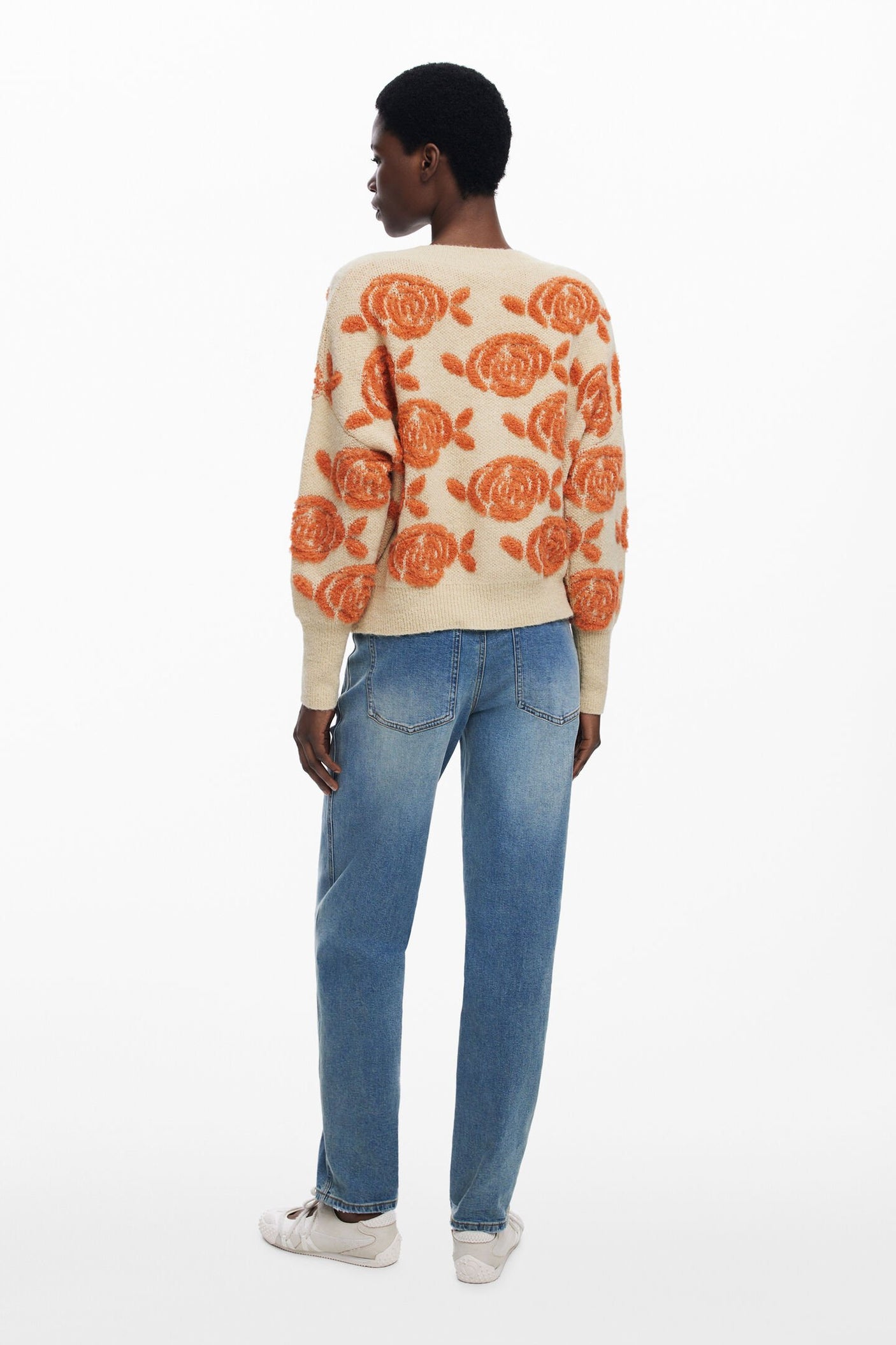 Desigual - Pink button sweater