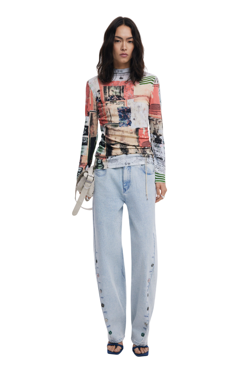 Desigual - Fine postcard sweater