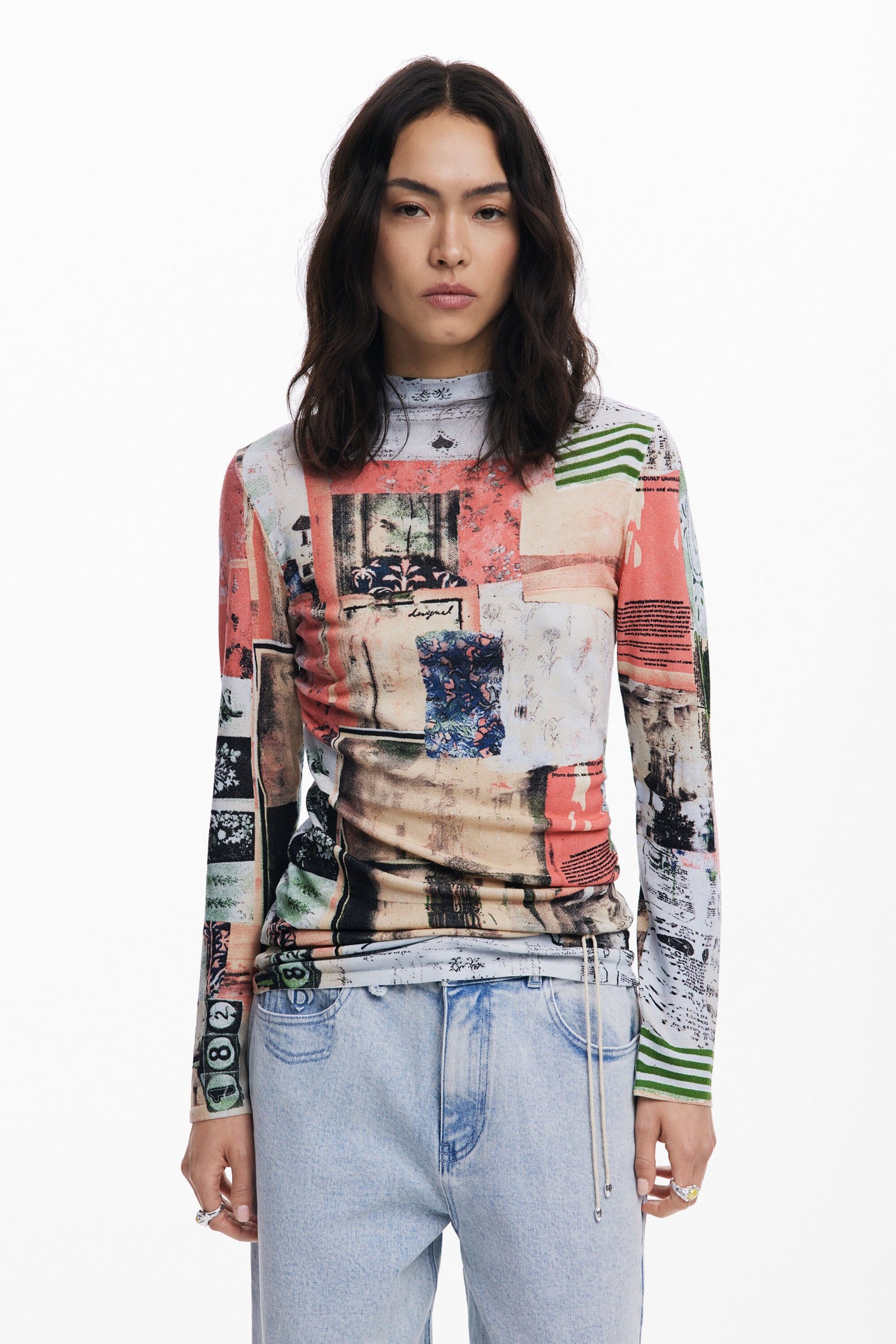 Desigual - Fine postcard sweater