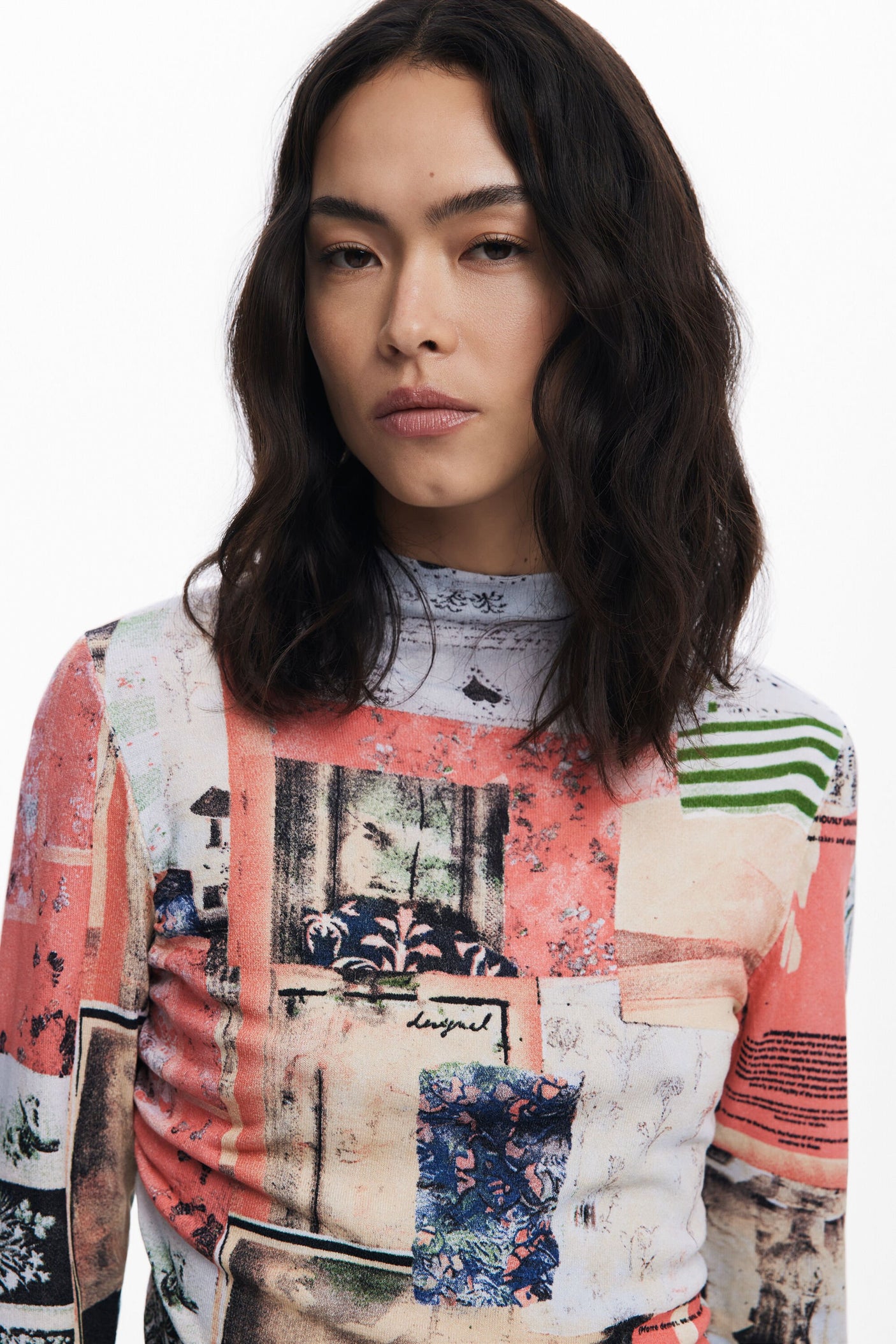 Desigual - Fine postcard sweater