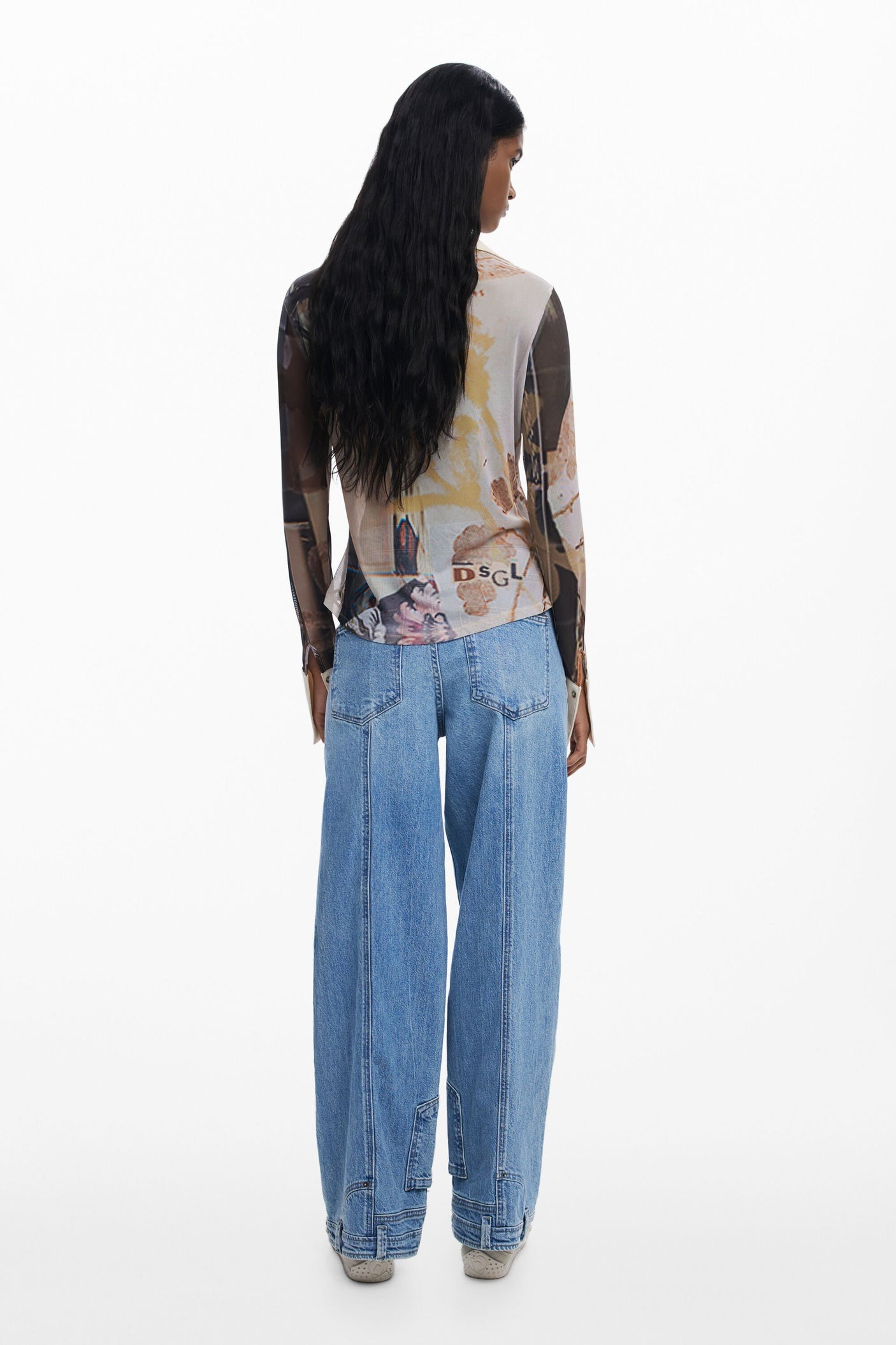 Desigual - Chiffon cuff T-shirt