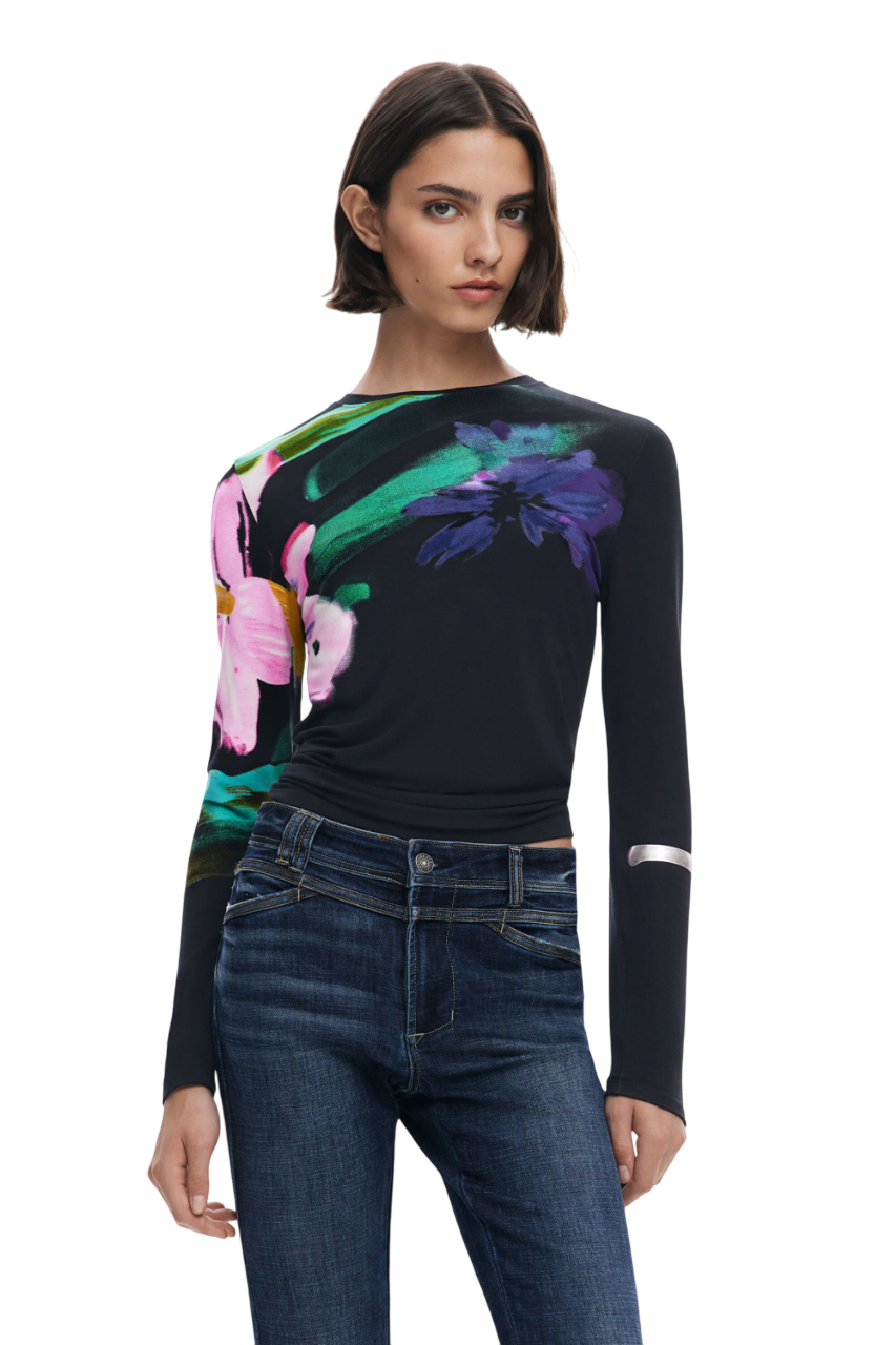 Desigual - Long-sleeve floral T-shirt