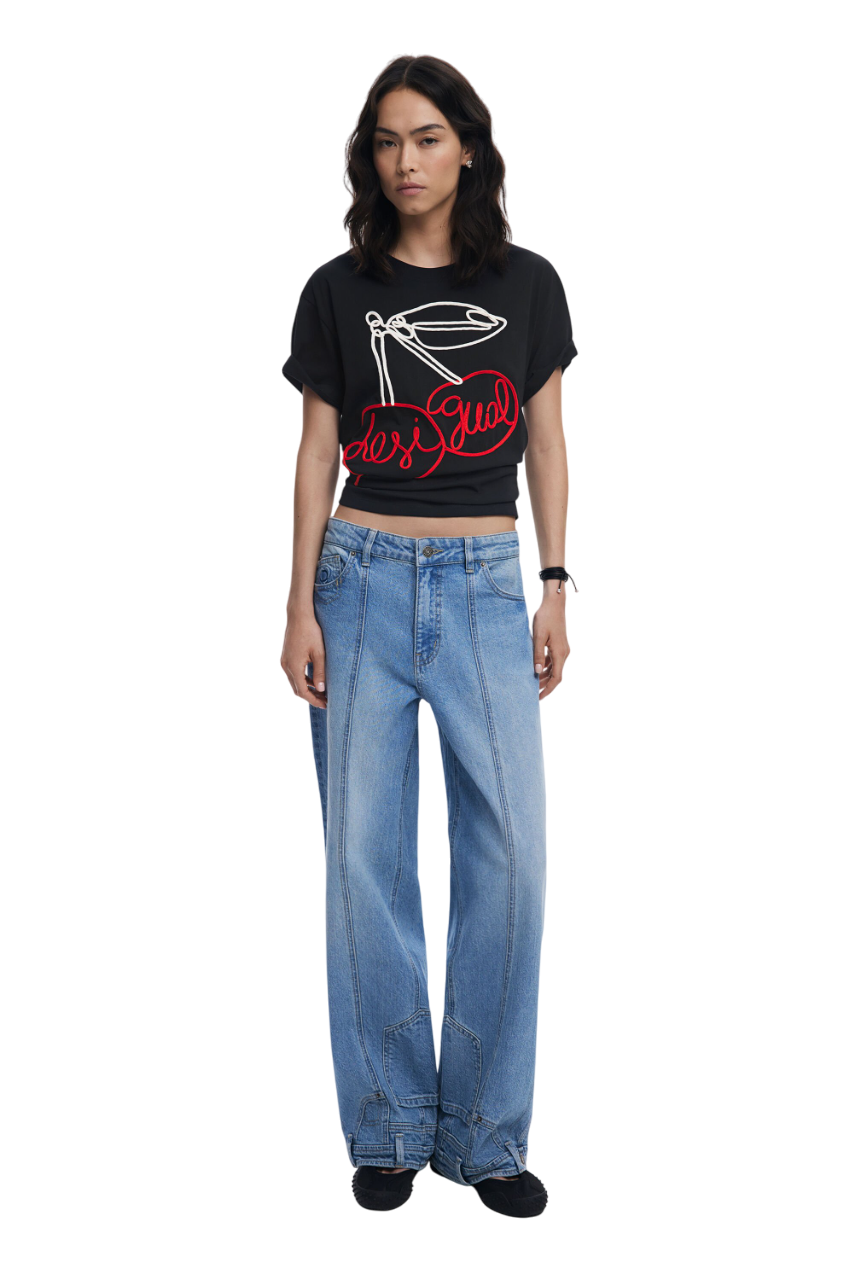 Desigual - Cherry embossed T-shirt