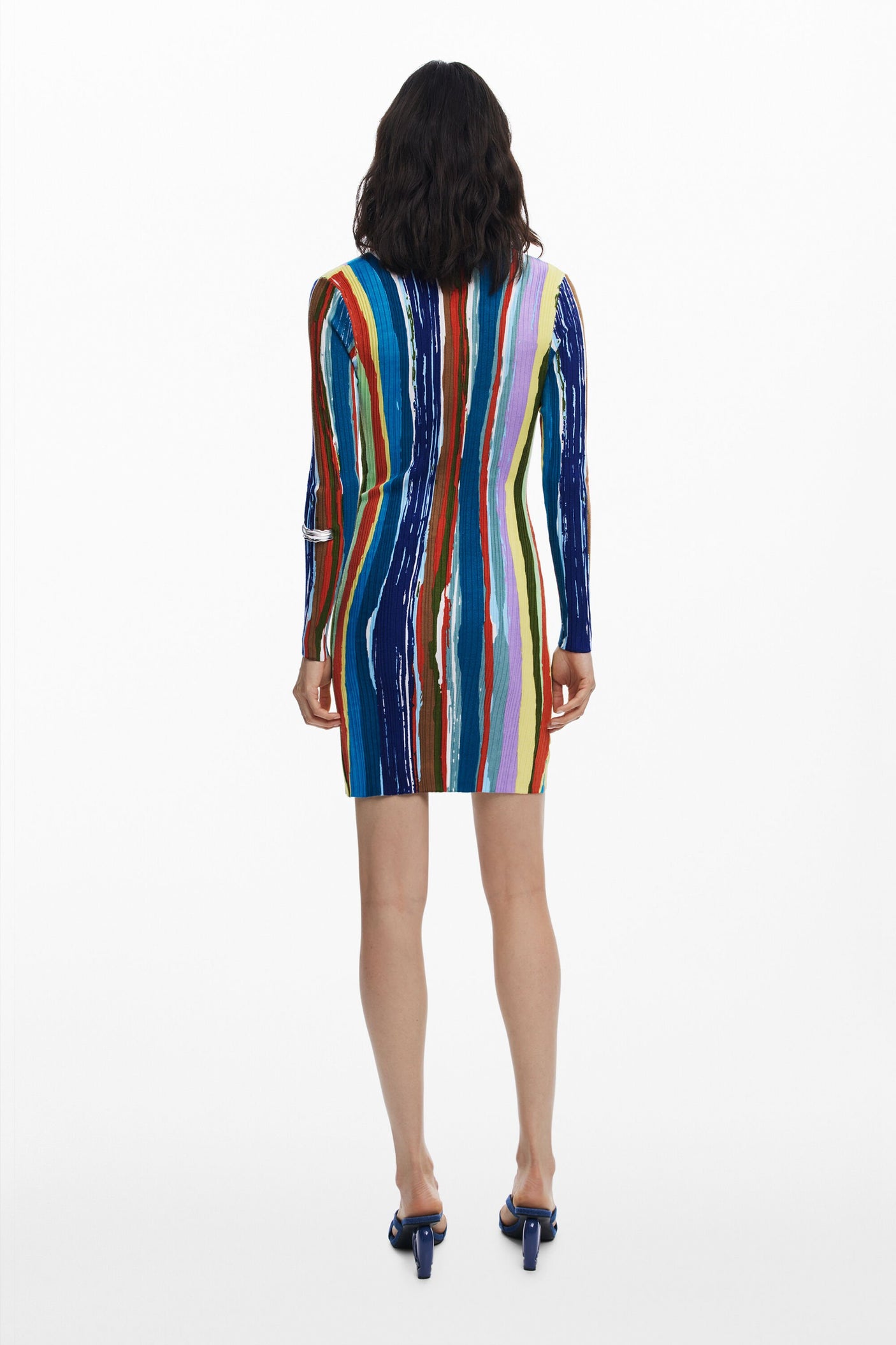 Desigual - Ribbed dress with colored stripes