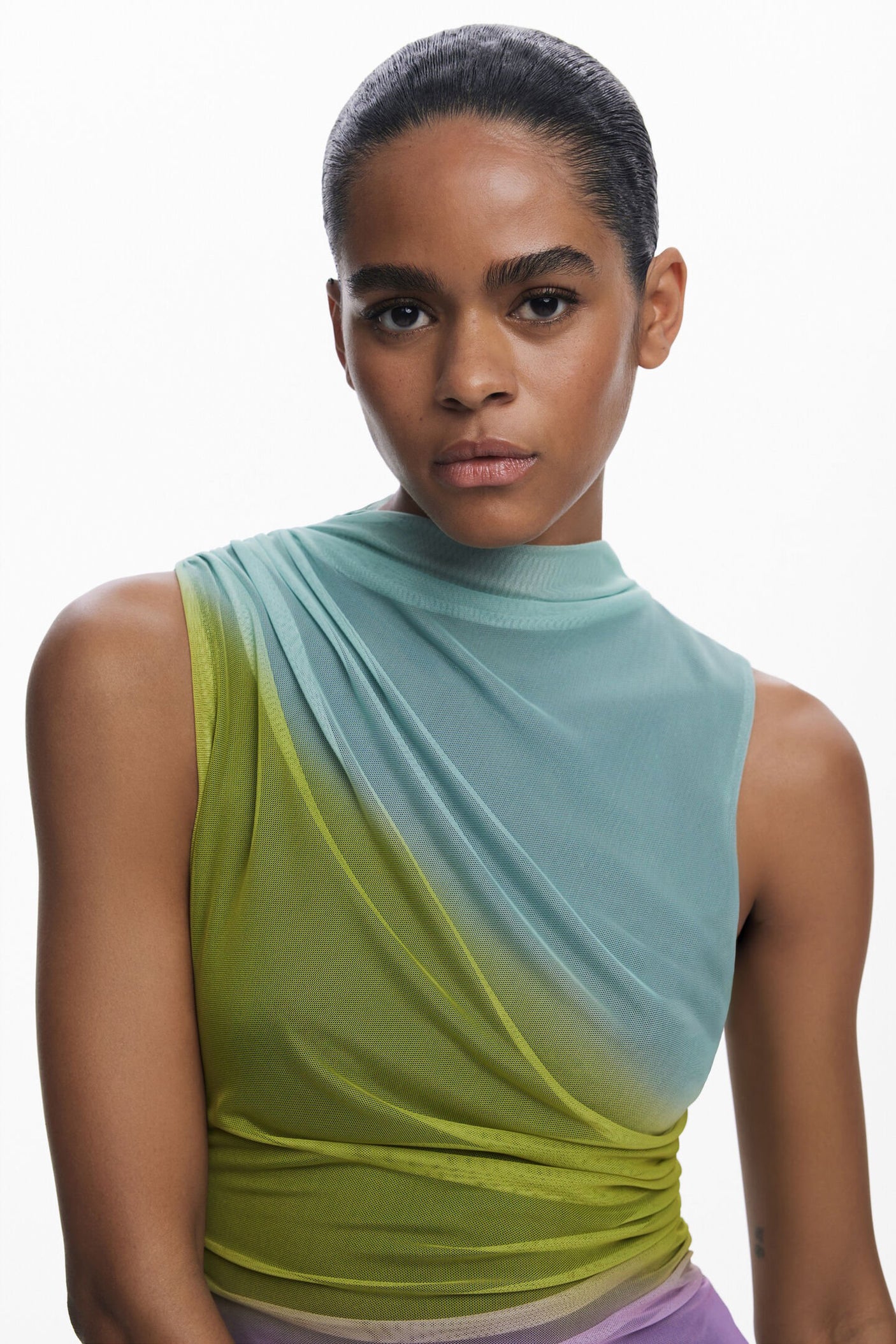 Desigual - Gradient tulle midi dress