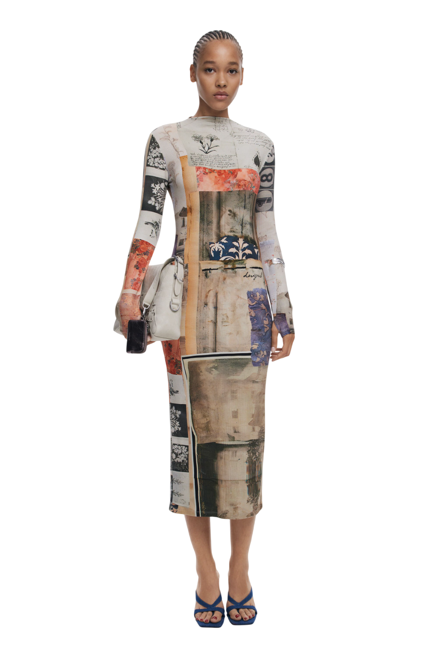 Desigual - Collage fitted dress