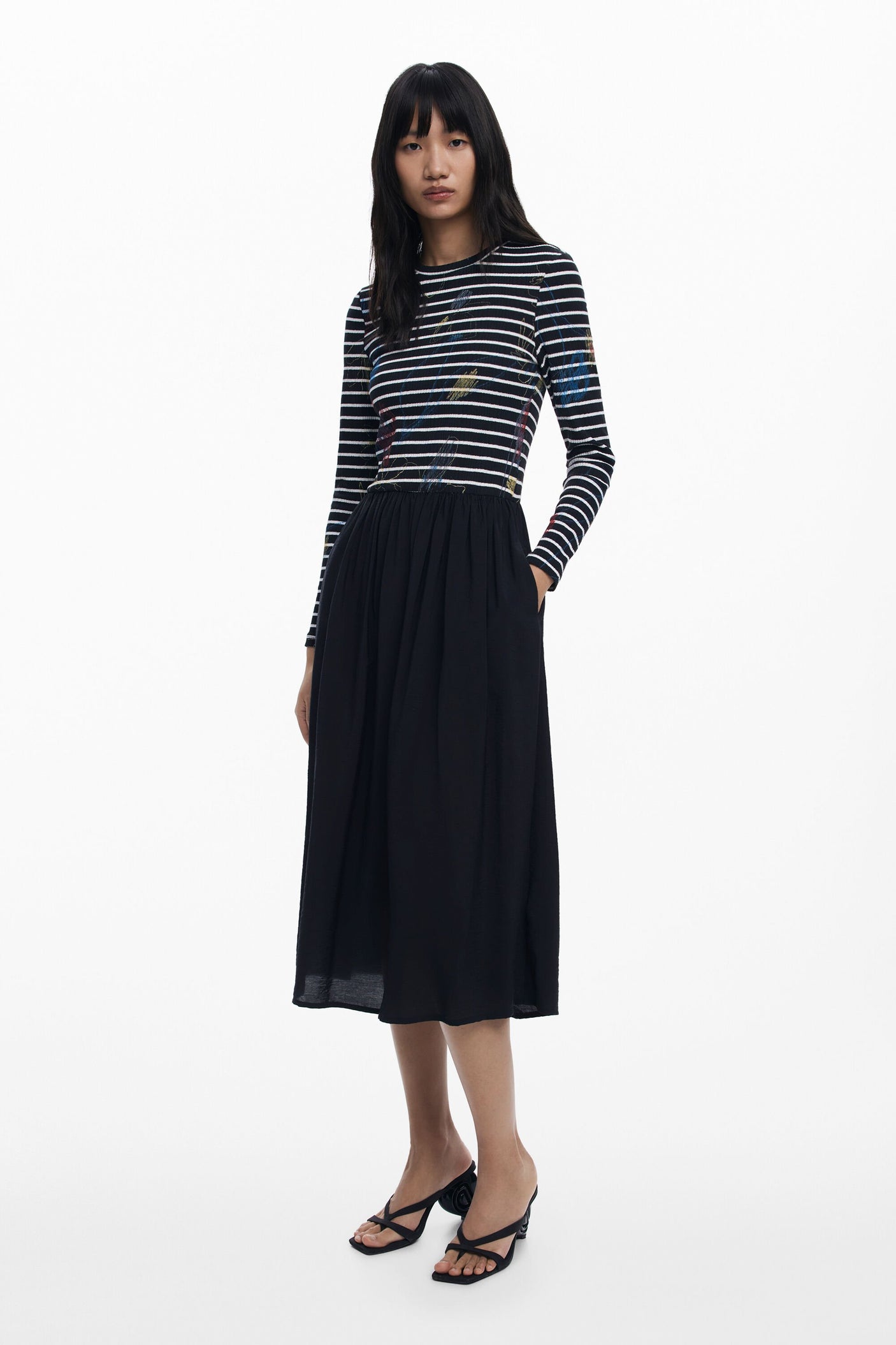 Desigual - Striped combined dress