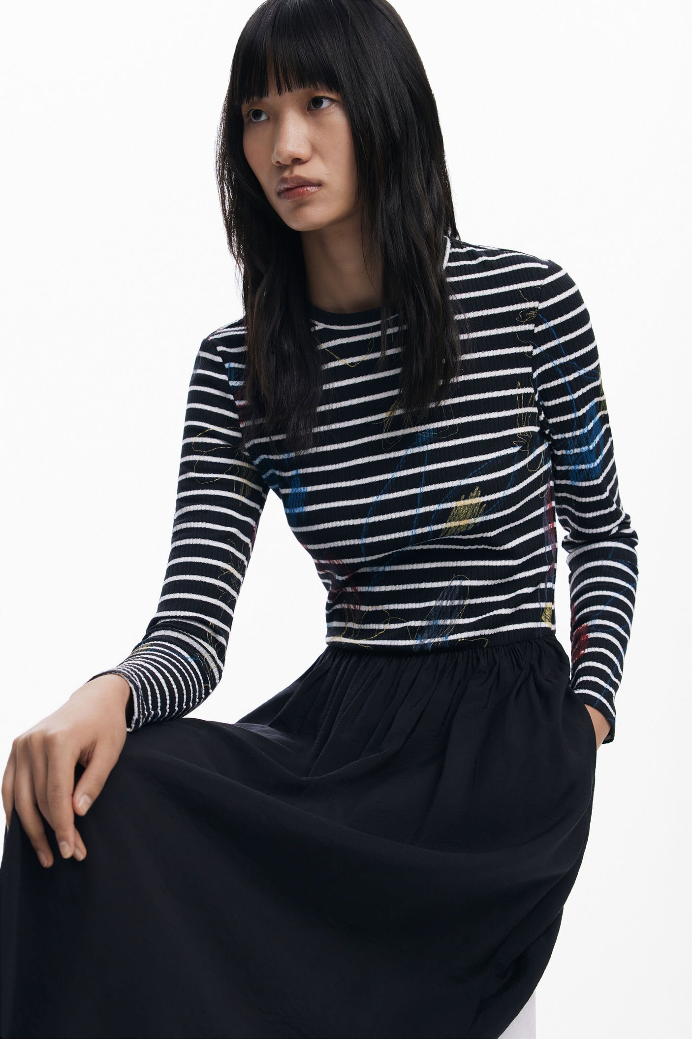 Desigual - Striped combined dress