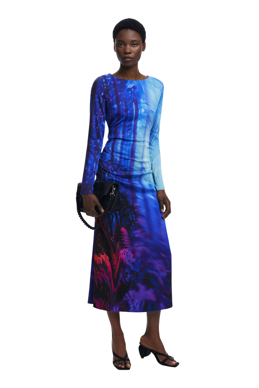 Desigual - Asymmetric landscape dress