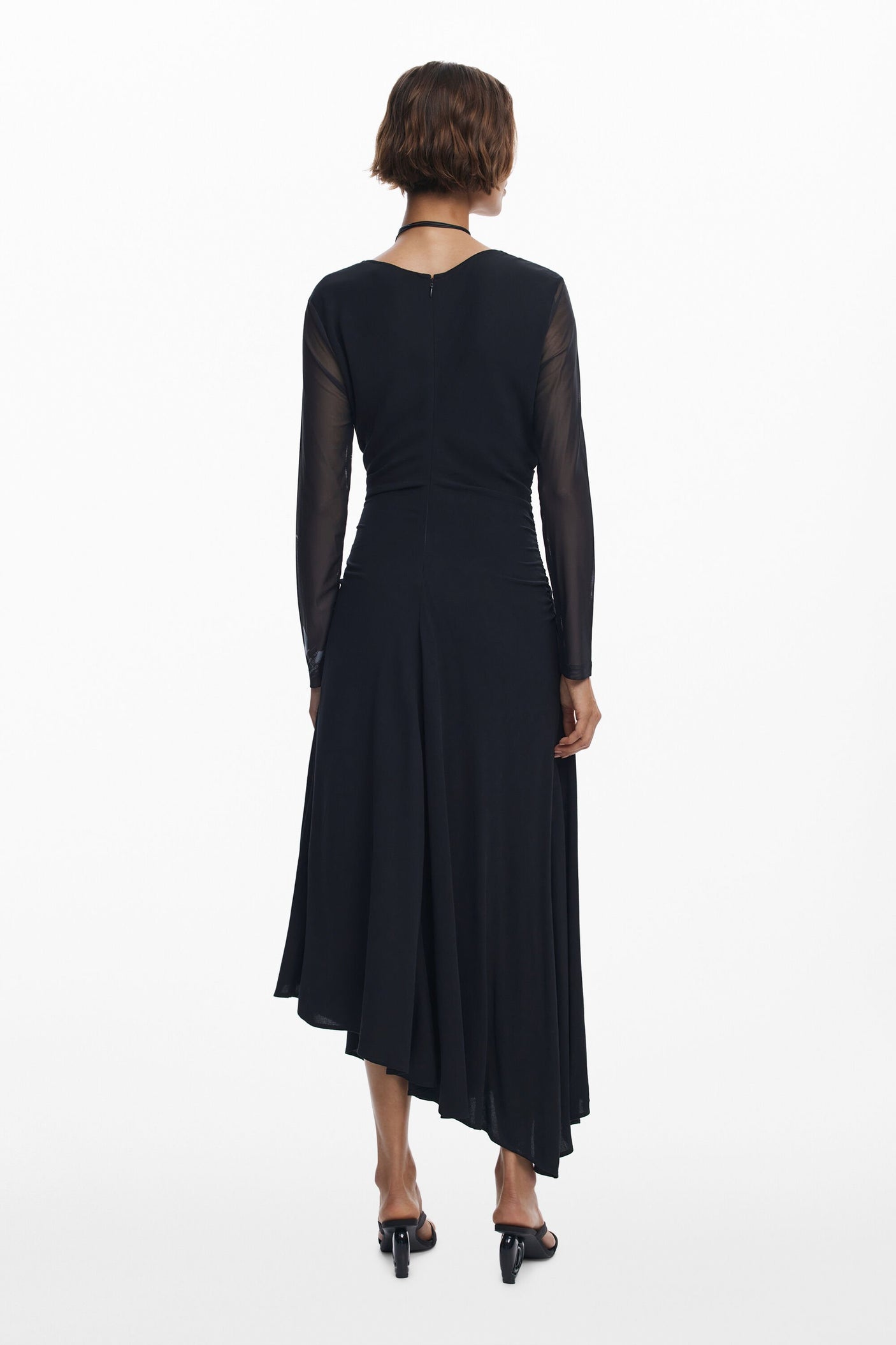 Desigual - Ruched newspaper dress