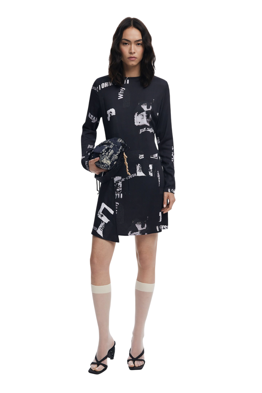 Desigual - Short newspaper dress