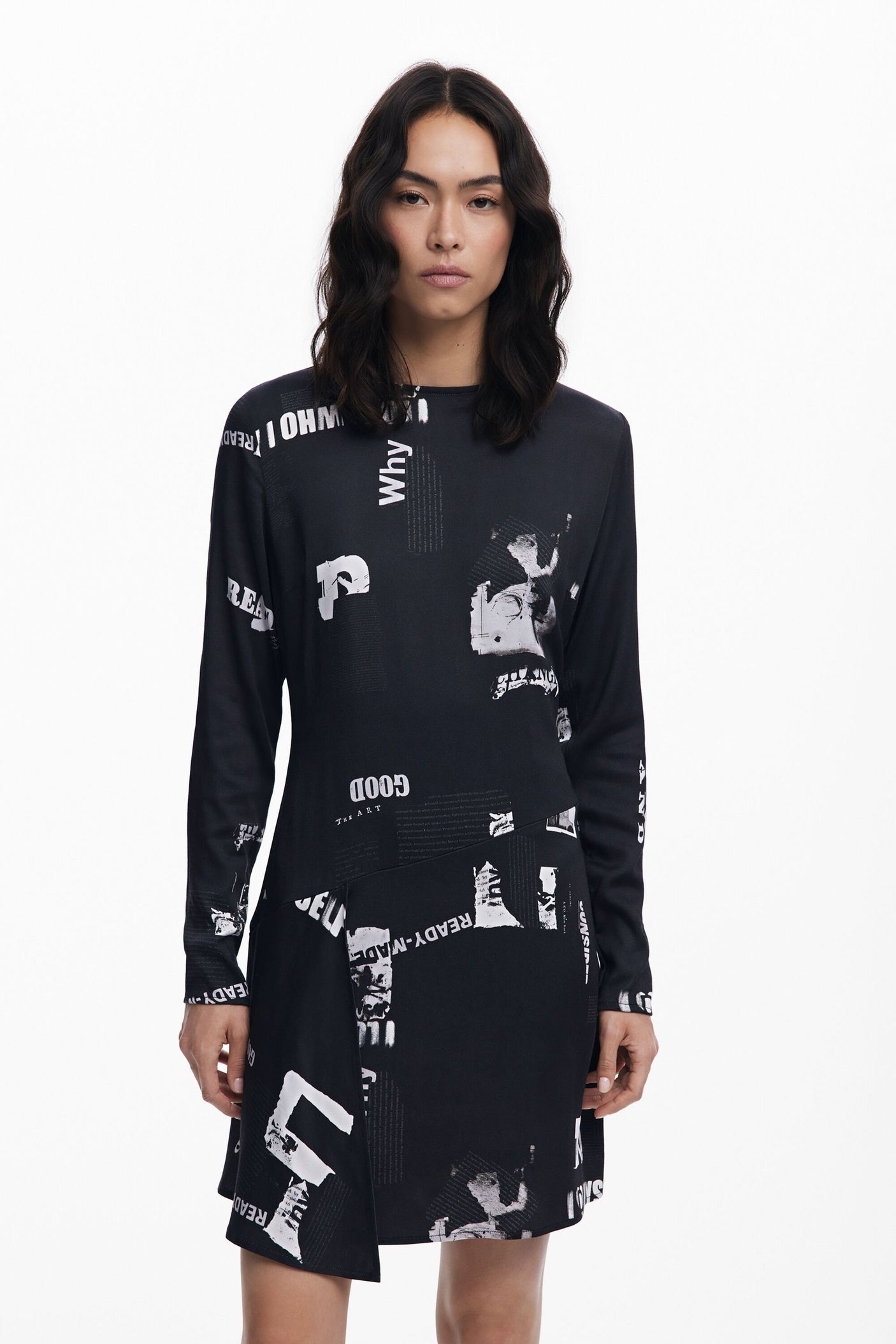 Desigual - Short newspaper dress