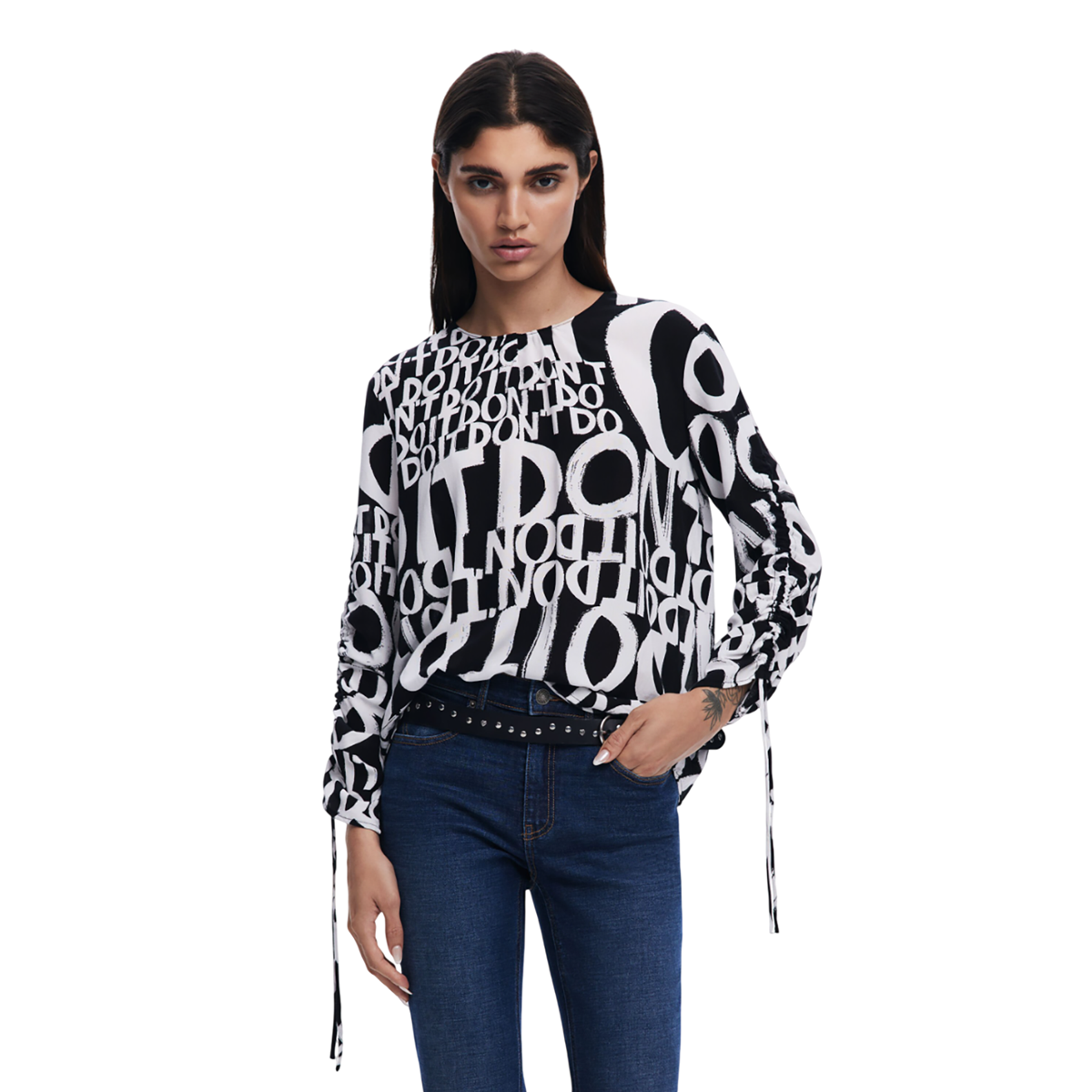 Desigual - Letter blouse with bows - Sold by FIG