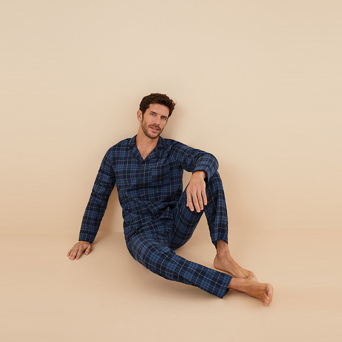 Women Secret - Long-sleeved, checkered shirt men's pajamas - Sold by FIG