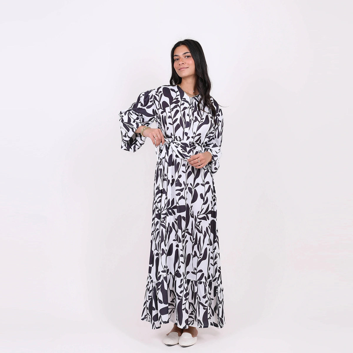 Just For Woomen - Printed satin dress