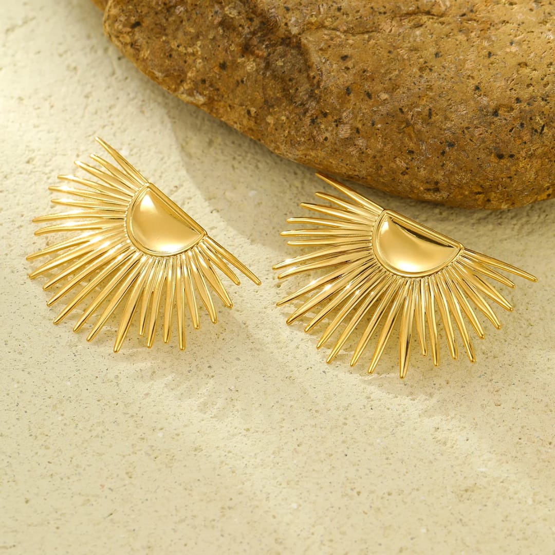 Golden Sunburst Earrings
