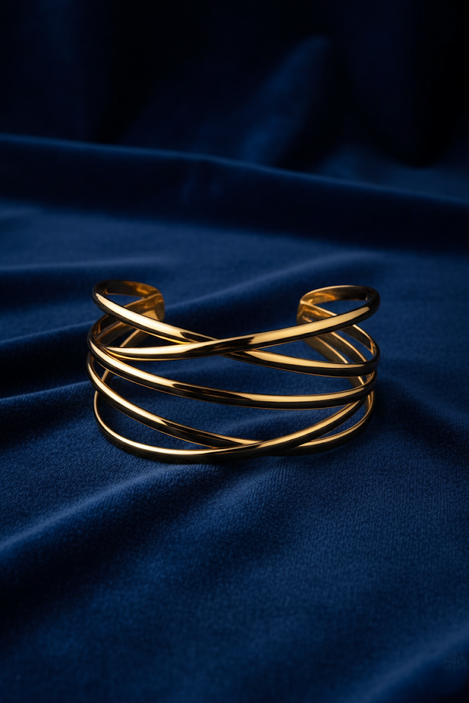 Modern Intertwined Gold Bracelet