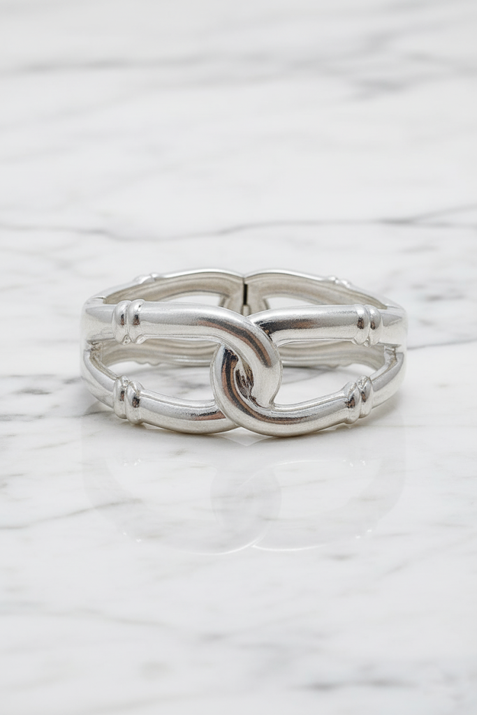 Plated Metal Interlocking Links Bracelet