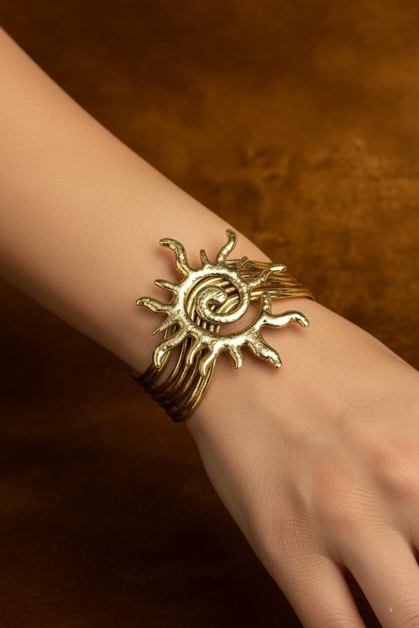 Gold Sun Design Bracelet