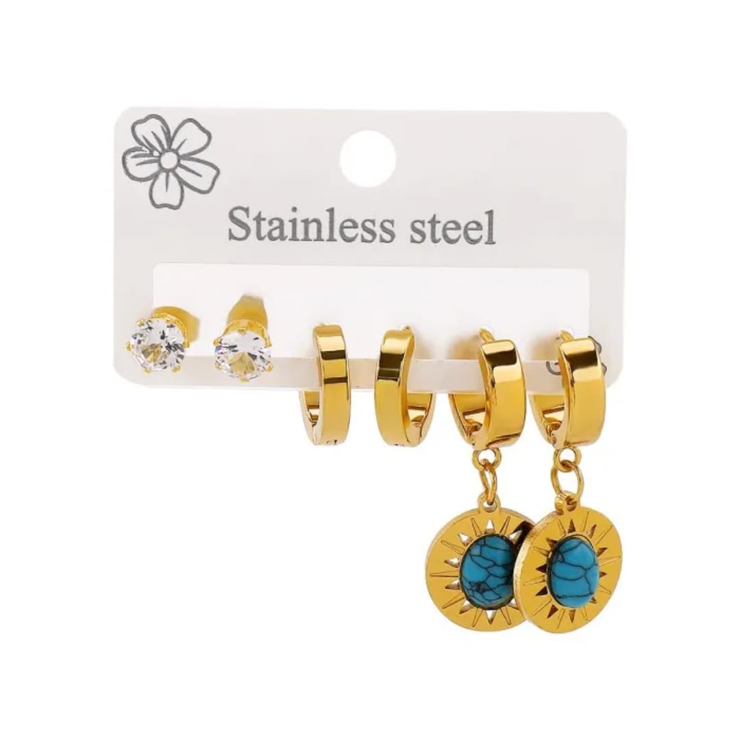 Elegant Stainless Steel Earring Set