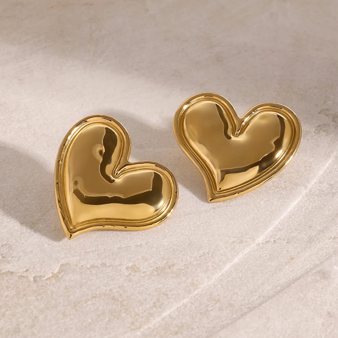 Gold Shape Heart Earrings