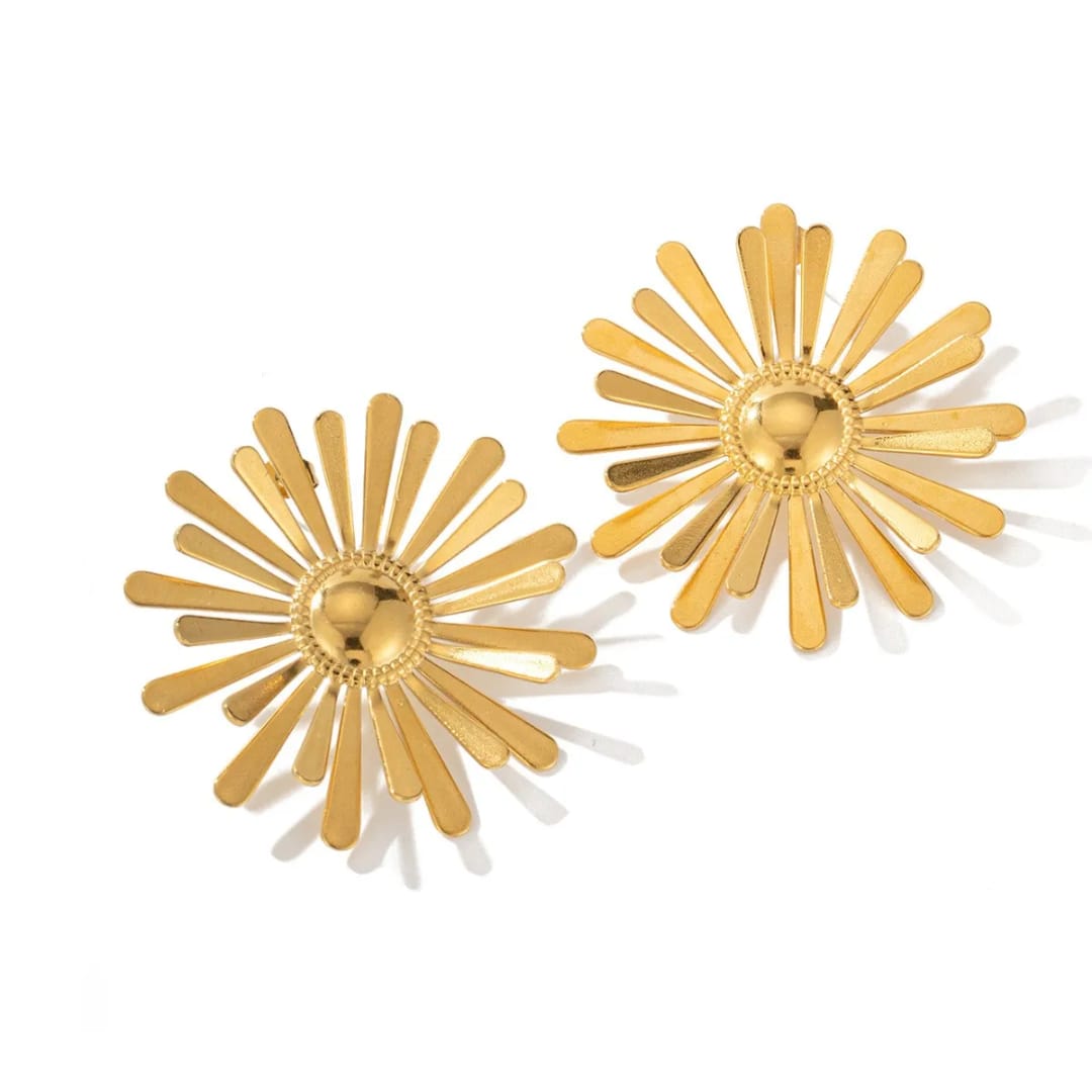Golden Sunflower Earrings