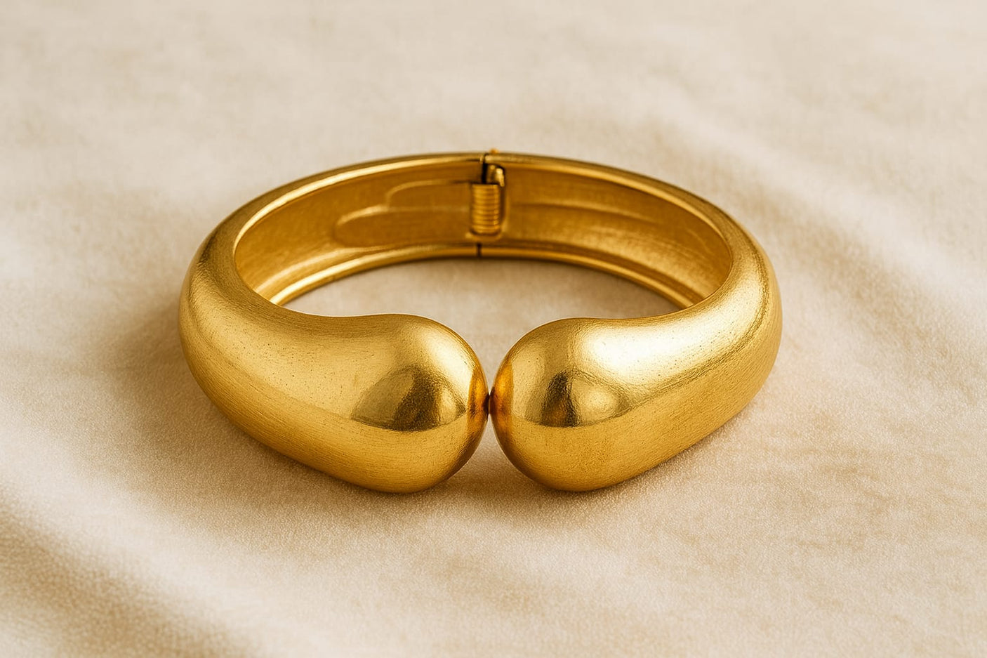 Modern Gold Curved Design Bracelet