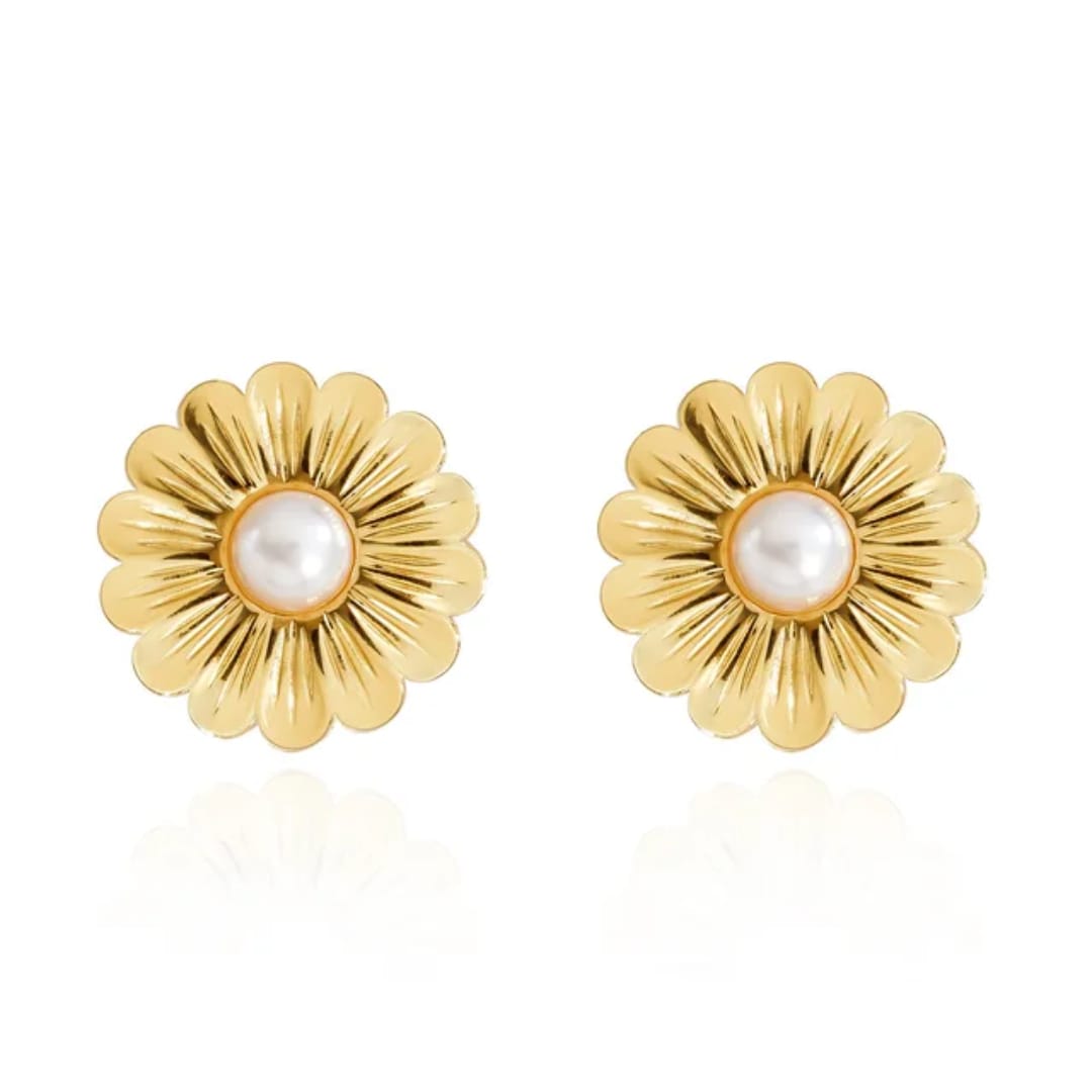 Flower Earrings with Pearl