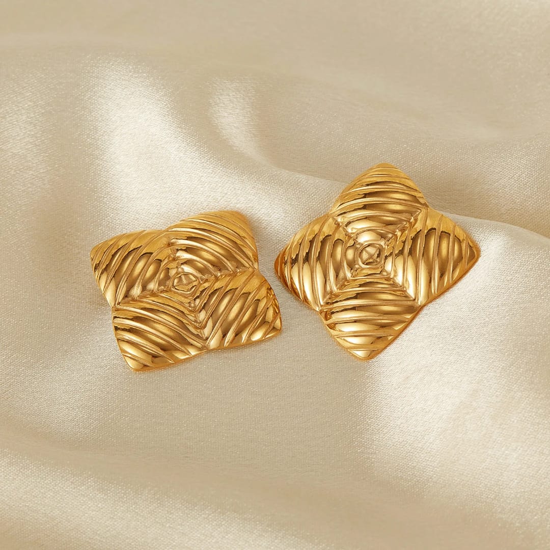 Gold Earrings with Unique Design