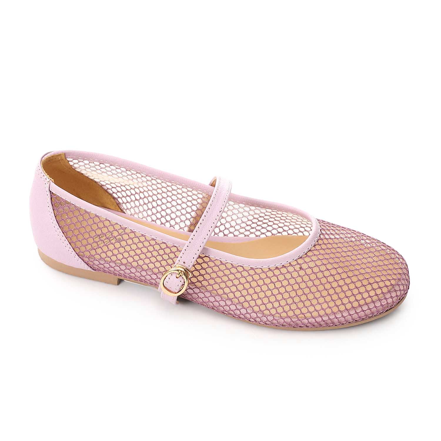 Mr Joe - Women's Purple Mesh Ballerina Flats