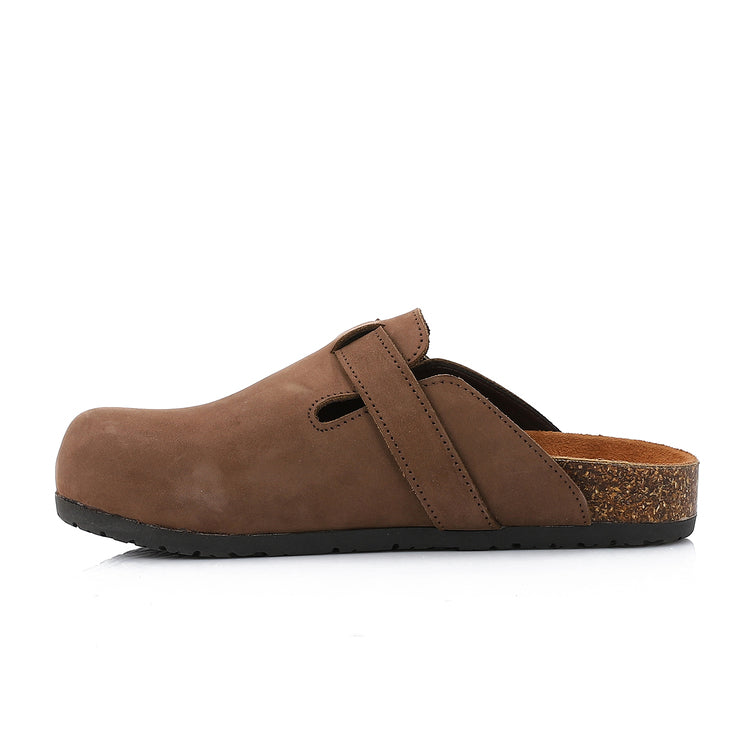 Mr Joe -  Suede Clog Sandals with Buckle