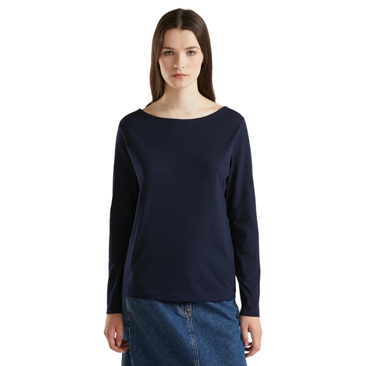 United Colors Of Benetton - Boat Neck Long Sleeve T-Shirt - Sold by FIG