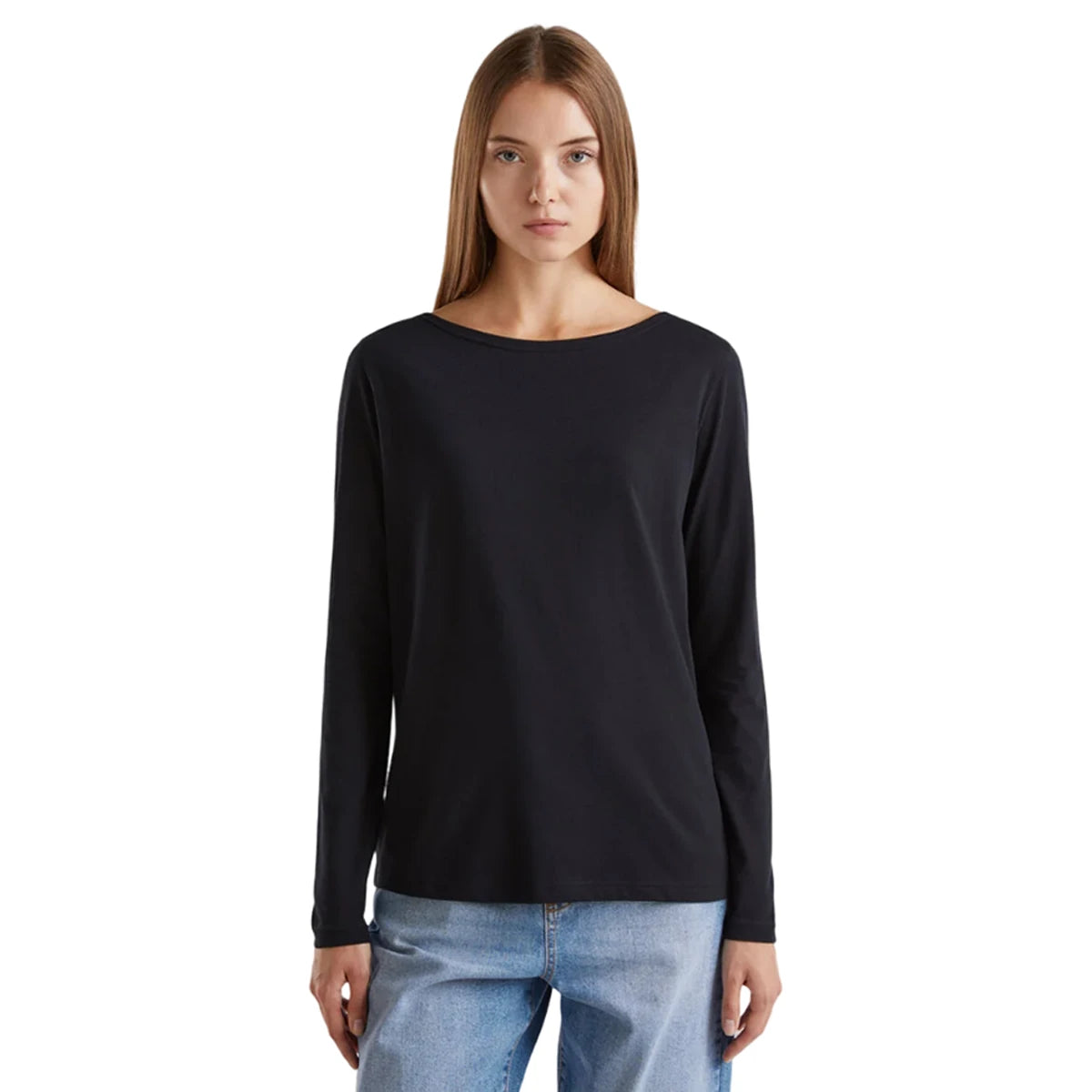United Colors Of Benetton - Boat Neck Long Sleeve T-Shirt - Sold by FIG