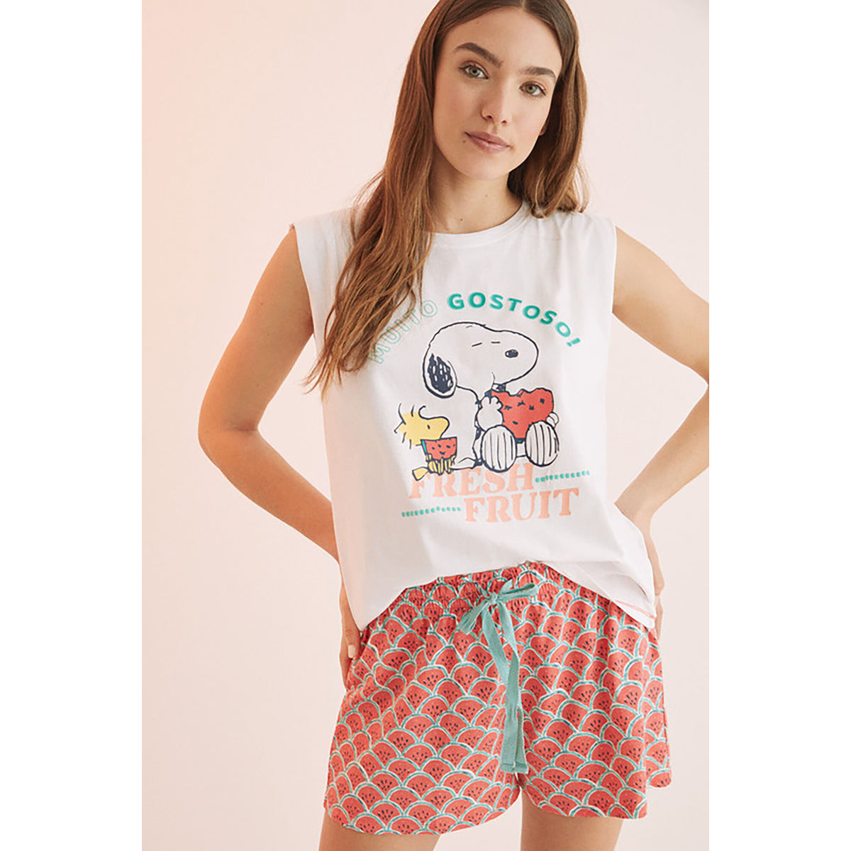 Women Secret - Short pajamas with straps Snoopy watermelons - Sold by FIG