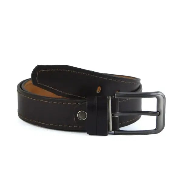Leazus - Leather Casual belt - 1k-BROWN