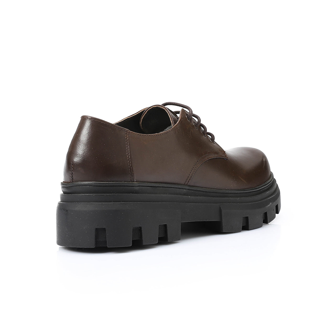 مستر جو - حذاء أكسفورد رجالي من الجلد الأسود السميك برباط