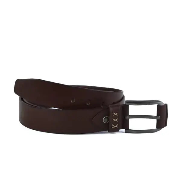 Leazus - Leather Casual belt - 1X-BROWN
