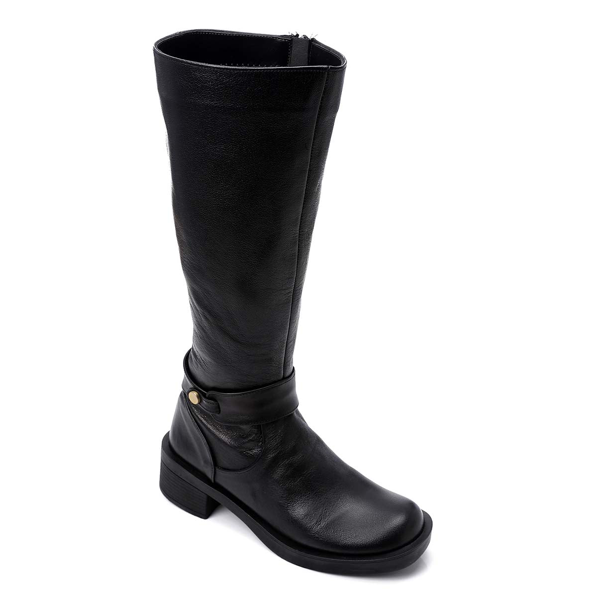 Mr Joe - Round Toecap Zipper Knee High Boots