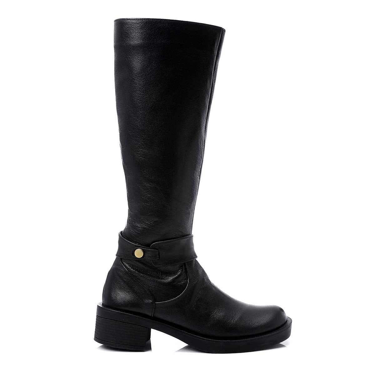 Mr Joe - Round Toecap Zipper Knee High Boots