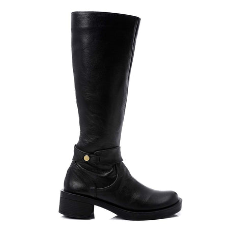 Mr Joe - Round Toecap Zipper Knee High Boots