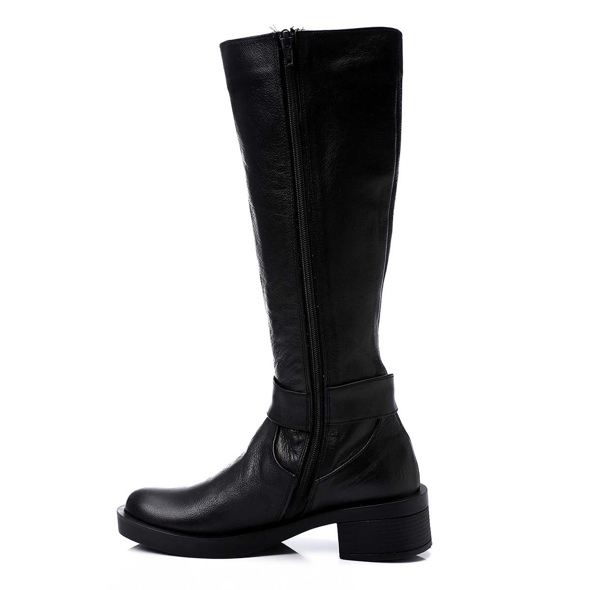 Mr Joe - Round Toecap Zipper Knee High Boots