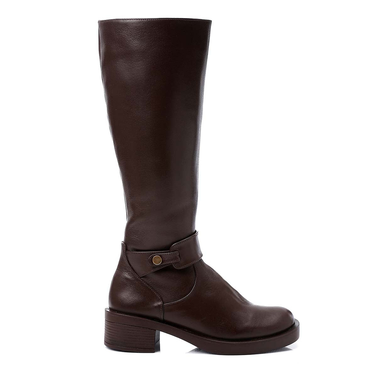 Mr Joe - Round Toecap Zipper Knee High Boots