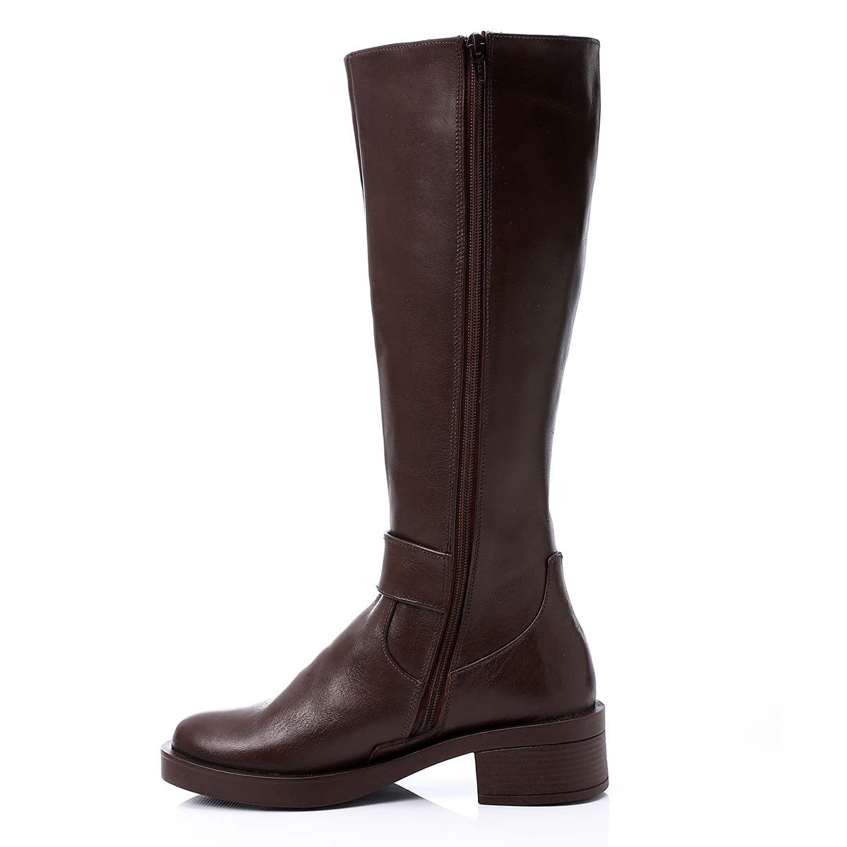 Mr Joe - Round Toecap Zipper Knee High Boots