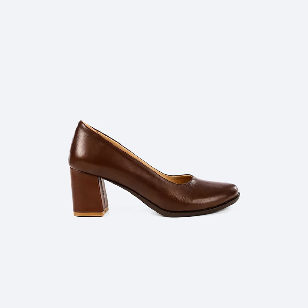 مستر جو - حذاء جلد بكعب سميك للنساء