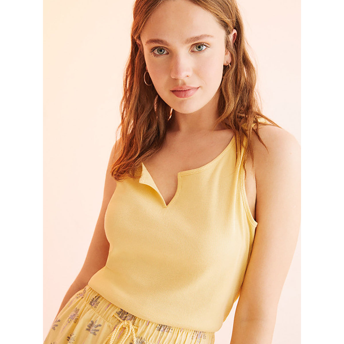 Women Secret - Short pajamas with wide yellow straps - Sold by FIG