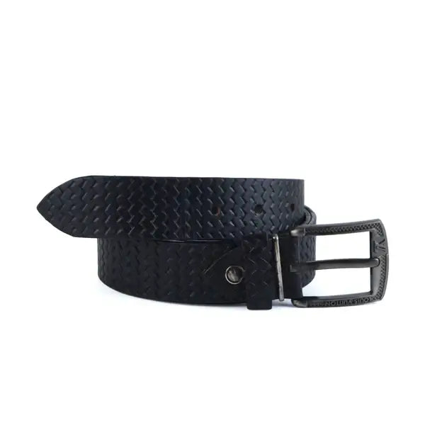 Leazus - Leather Casual belt - MM-11 black